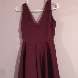 Burgundy formal dress with sparkly belt
